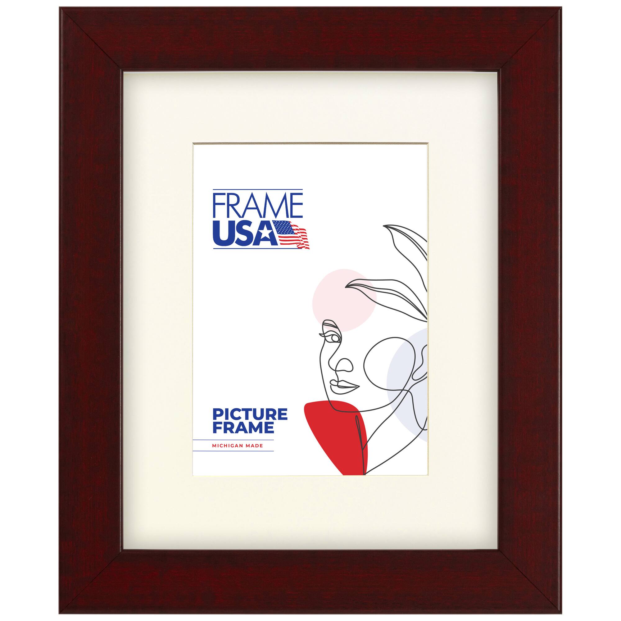 Frame USA Corporate Red Mahogany Single Image Picture Frame with Mat